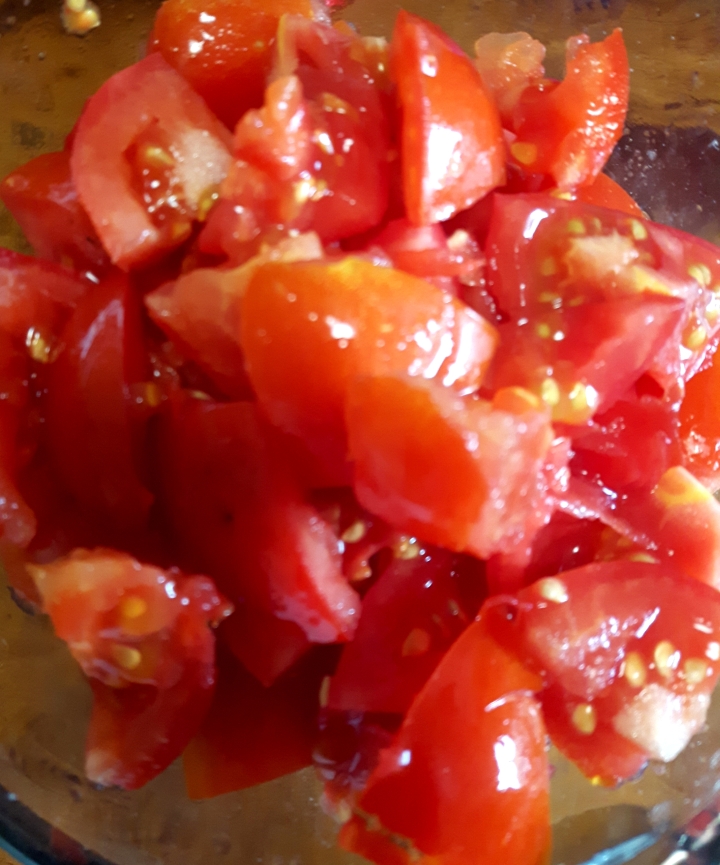 diced garden fresh tomatoes